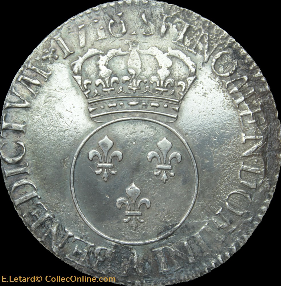 Ecu Vertugadin 1716 A monnaies europe medievale france royales ecu vertugadin 1716 a