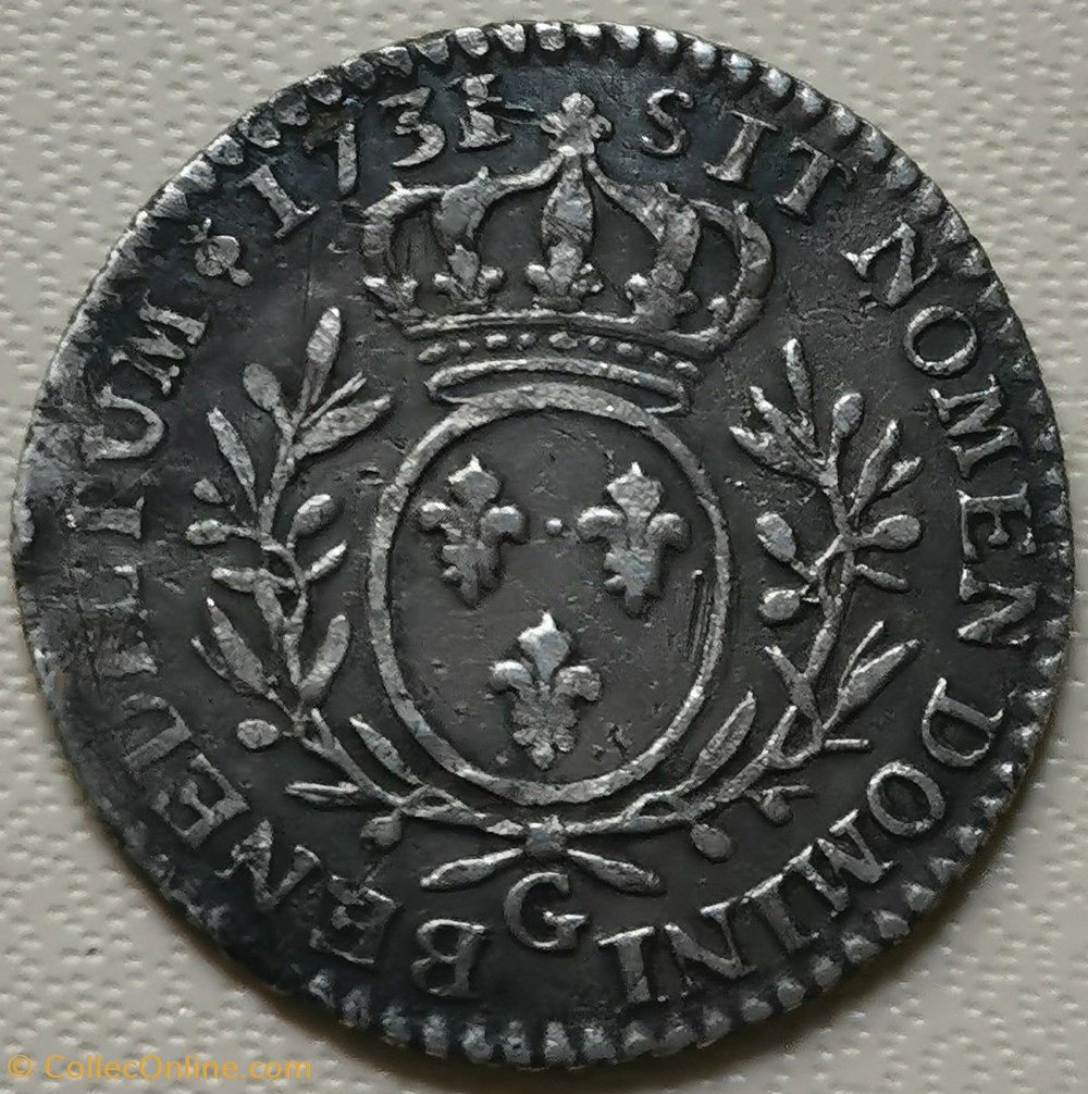 monnaies europe medievale france royales dixieme ecu aux branches olivier 1731 g