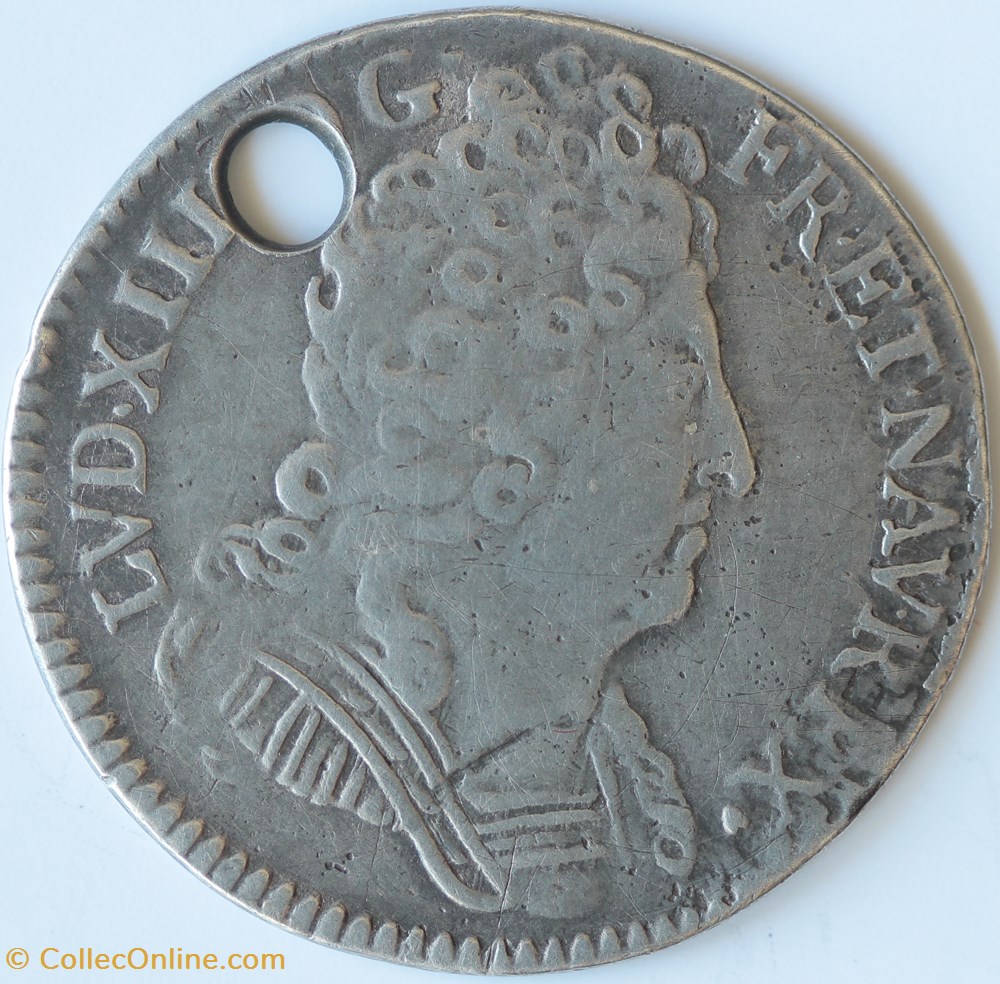 Dixième d'écu aux 3 couronnes 1712 Poitiers 2 monnaies europe medievale france royales dixieme ecu aux 3 couronnes 1712 poitiers