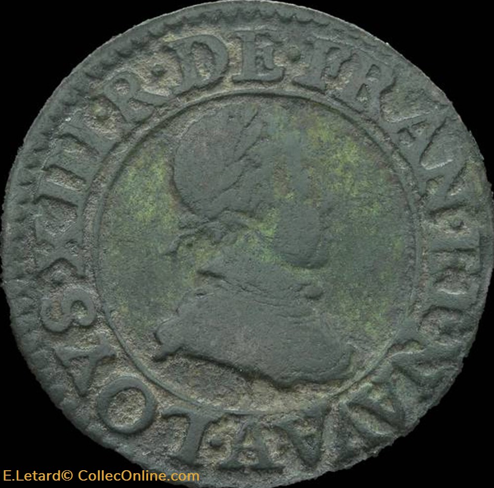 monnaies europe medievale france royales louis xiii double tournois de paris type 1 1612 cgkl 386