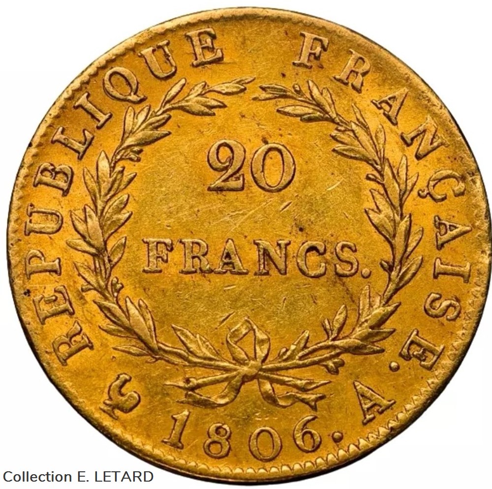 Napoléon Ier - 20 Francs Tête nue - Calendrier grégorien monnaies monde france napoleon ier 20 francs tete nue calendrier gregorien