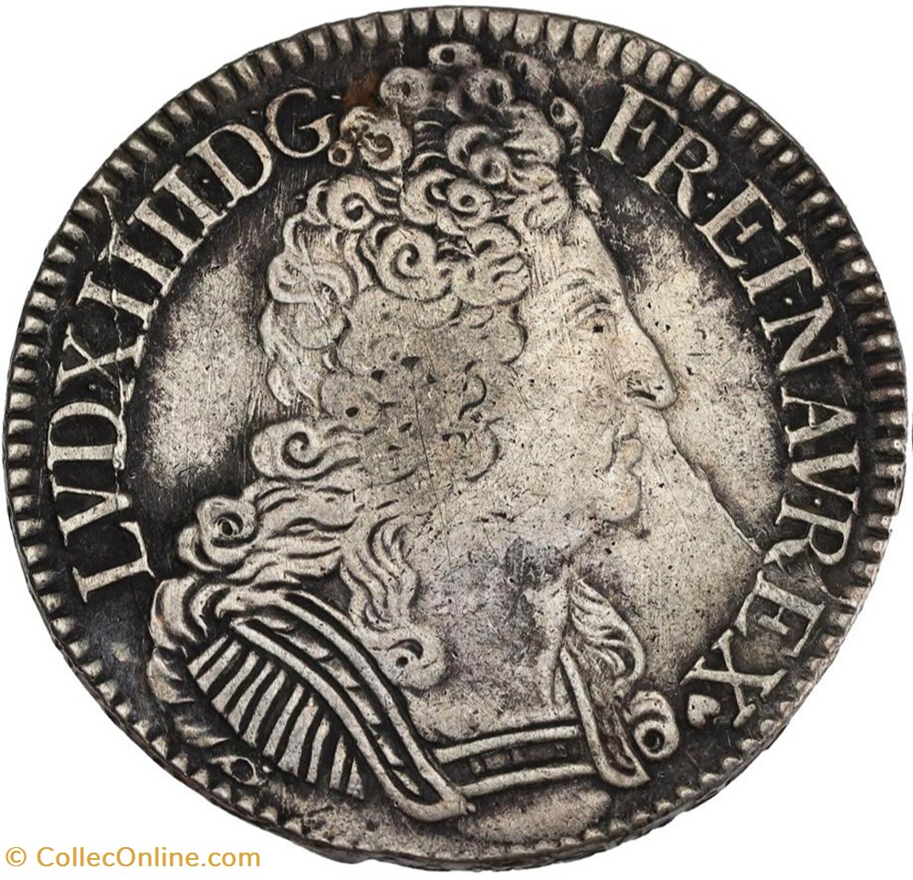 Ecu aux trois couronnes - 1710 G monnaies europe medievale france royales ecu aux trois couronnes 1710 g
