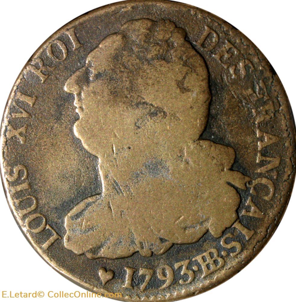 monnaies monde france constitution 2 sols francais 1793 strasbourg