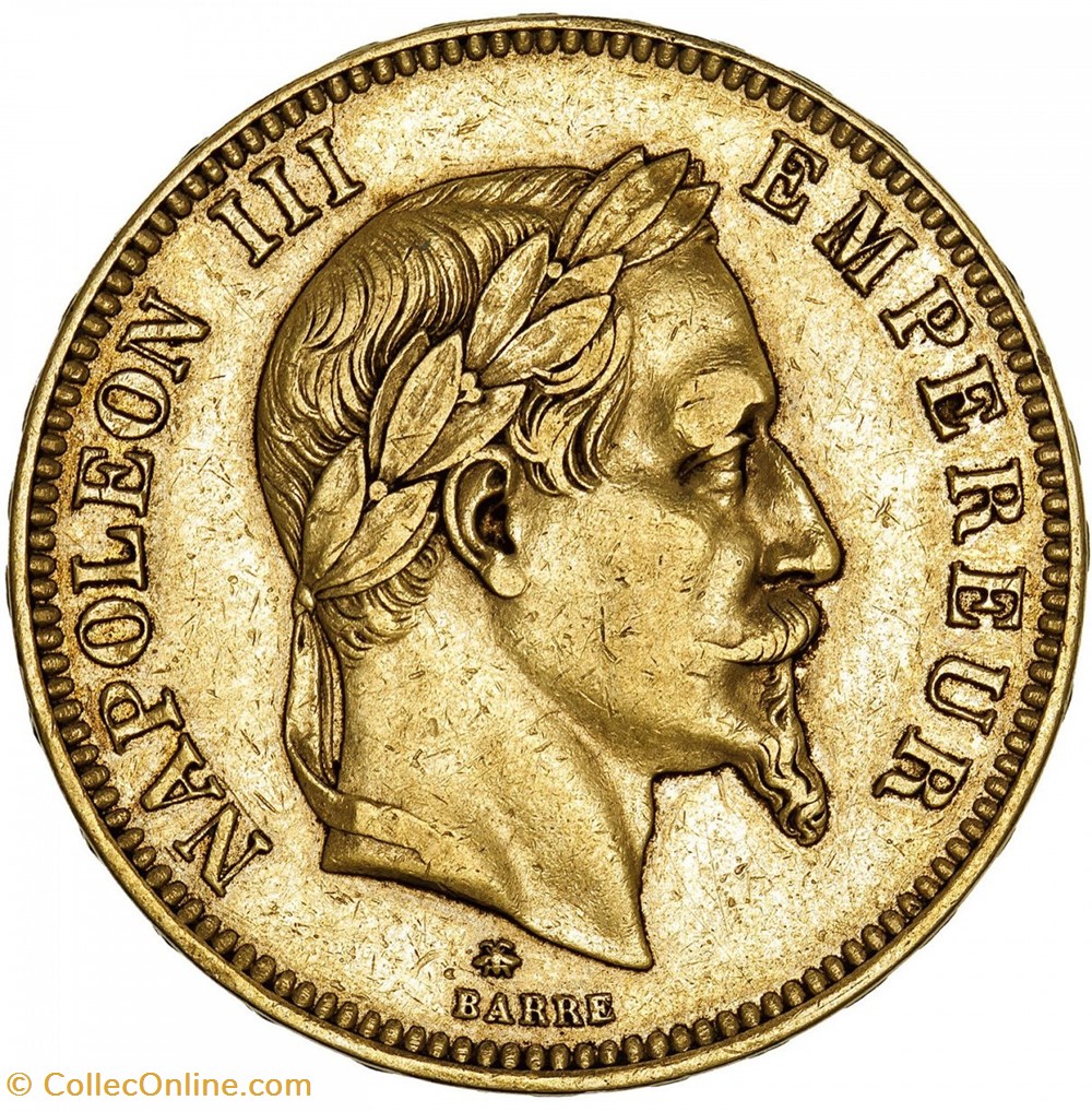 Napoléon III - 100 francs Tête laurée monnaies monde france napoleon iii 100 francs tete lauree