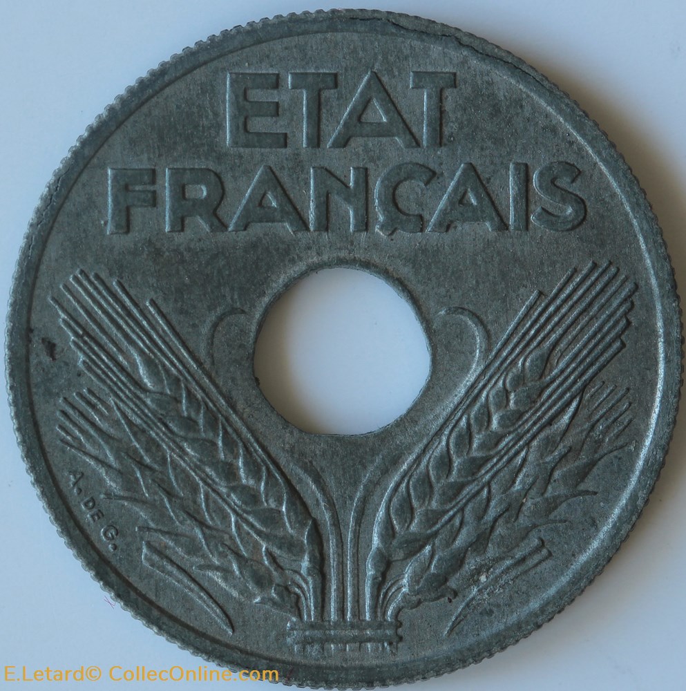 10 centimes Etat Français petit module - 1943 monnaies monde france 10 centimes etat francais petit module 1943
