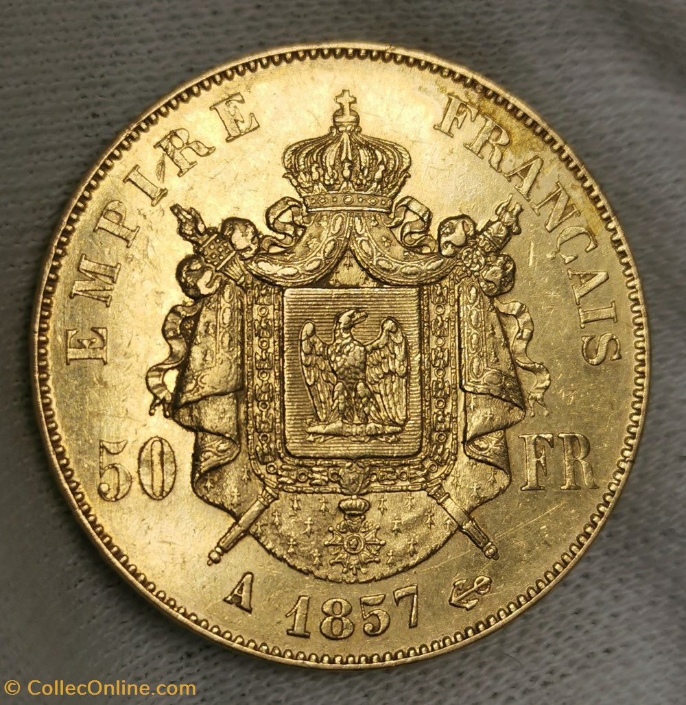 Napoléon III - 50 Francs Tête Nue monnaies monde france napoleon iii 50 francs tete nue