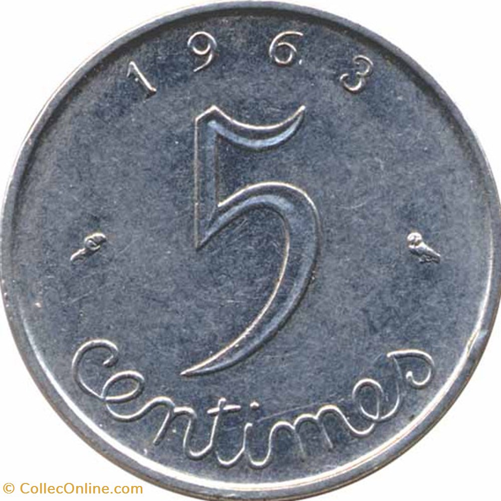 monnaies monde france cinq centimes epi