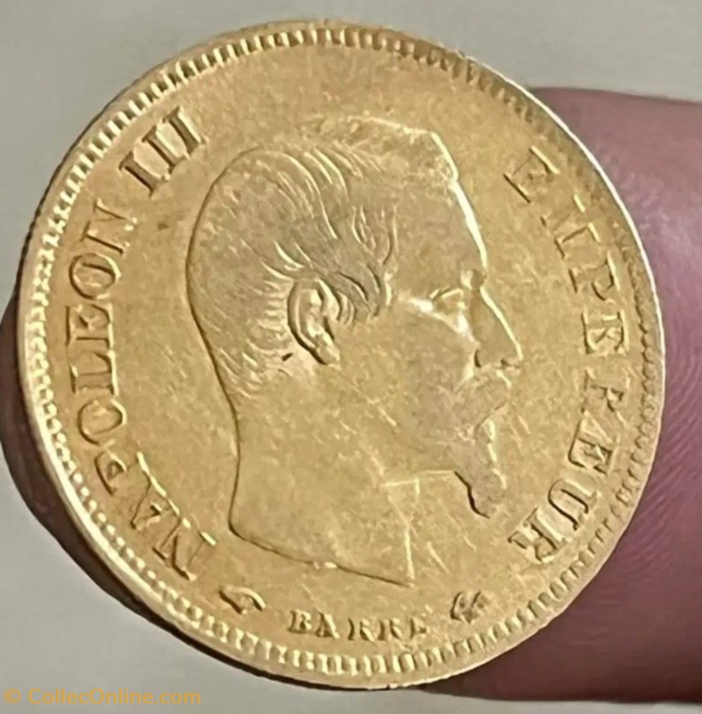 monnaies monde france napoleon iii 10 francs tete nue petit module tranche cannelee