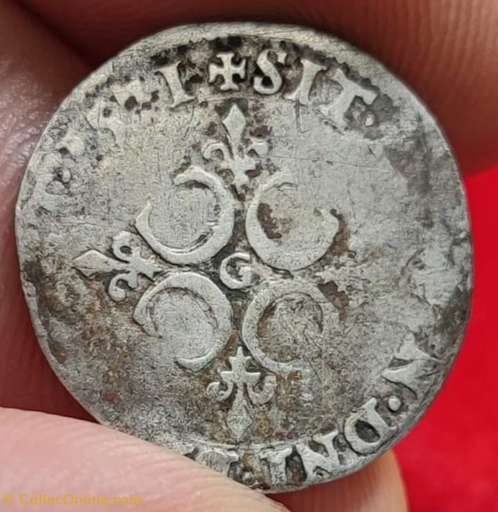 Charles IX - Sol Parisis 1571 G monnaies europe medievale france royales charles ix sol parisis 1571 g