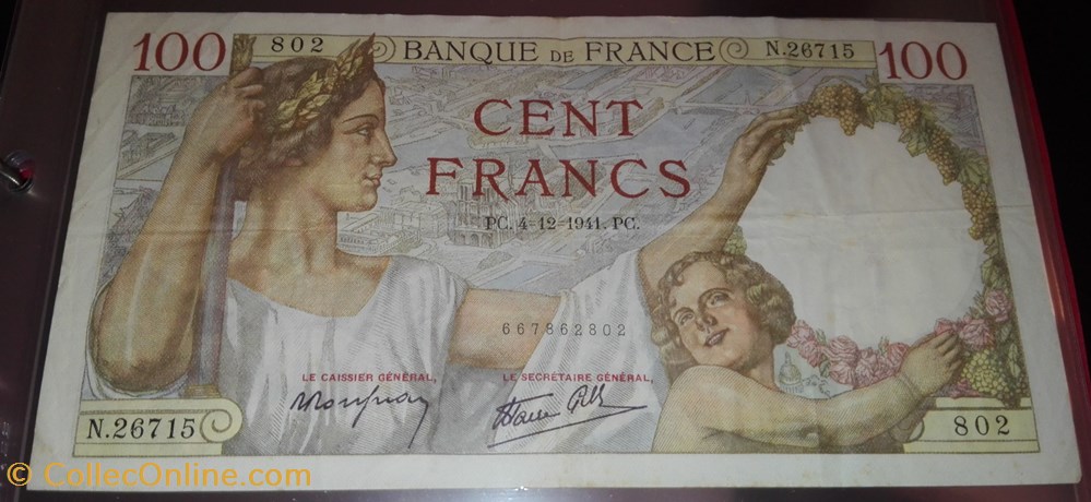 100 Francs Sully billets 100 francs sully
