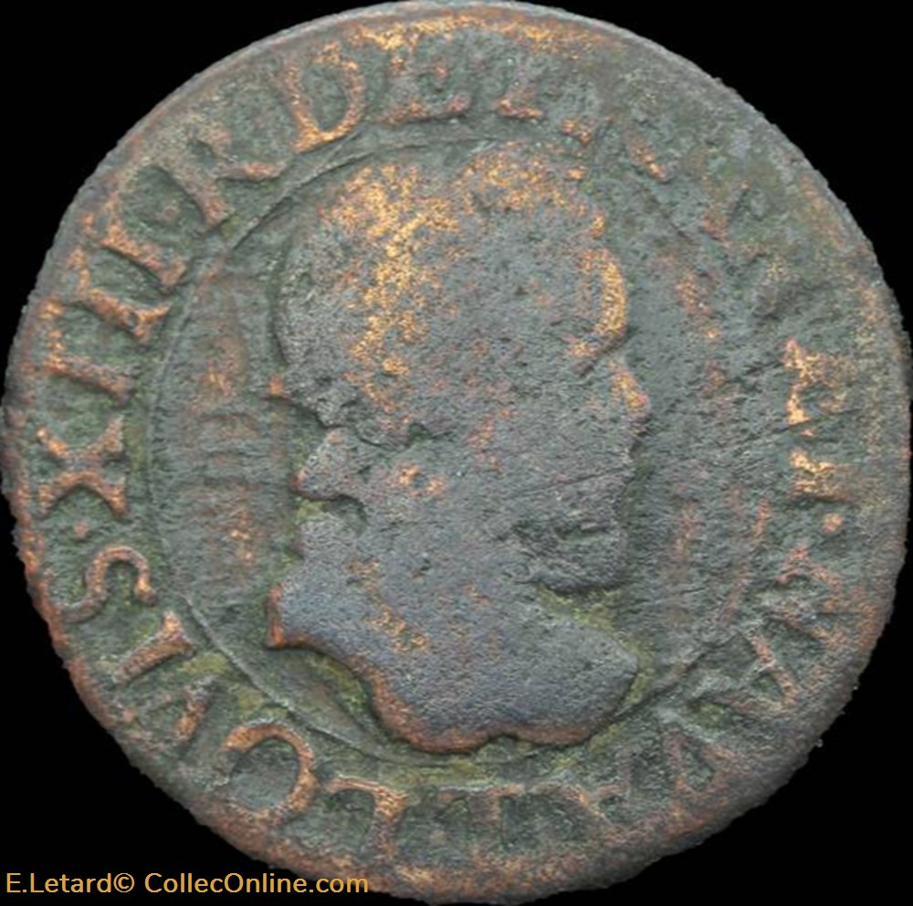 monnaies europe medievale france royales louis xiii double tournois de nantes type 1 1611 cgkl 376