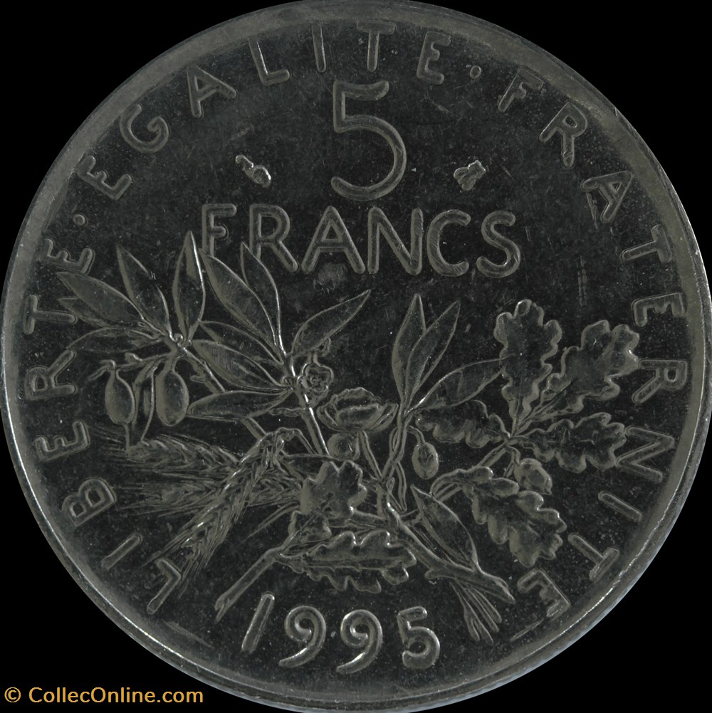 monnaies monde france cinq francs semeuse nickel