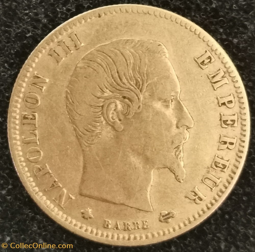 Napoléon III - 5 Francs Tête nue grand module monnaies monde france napoleon iii 5 francs tete nue grand module