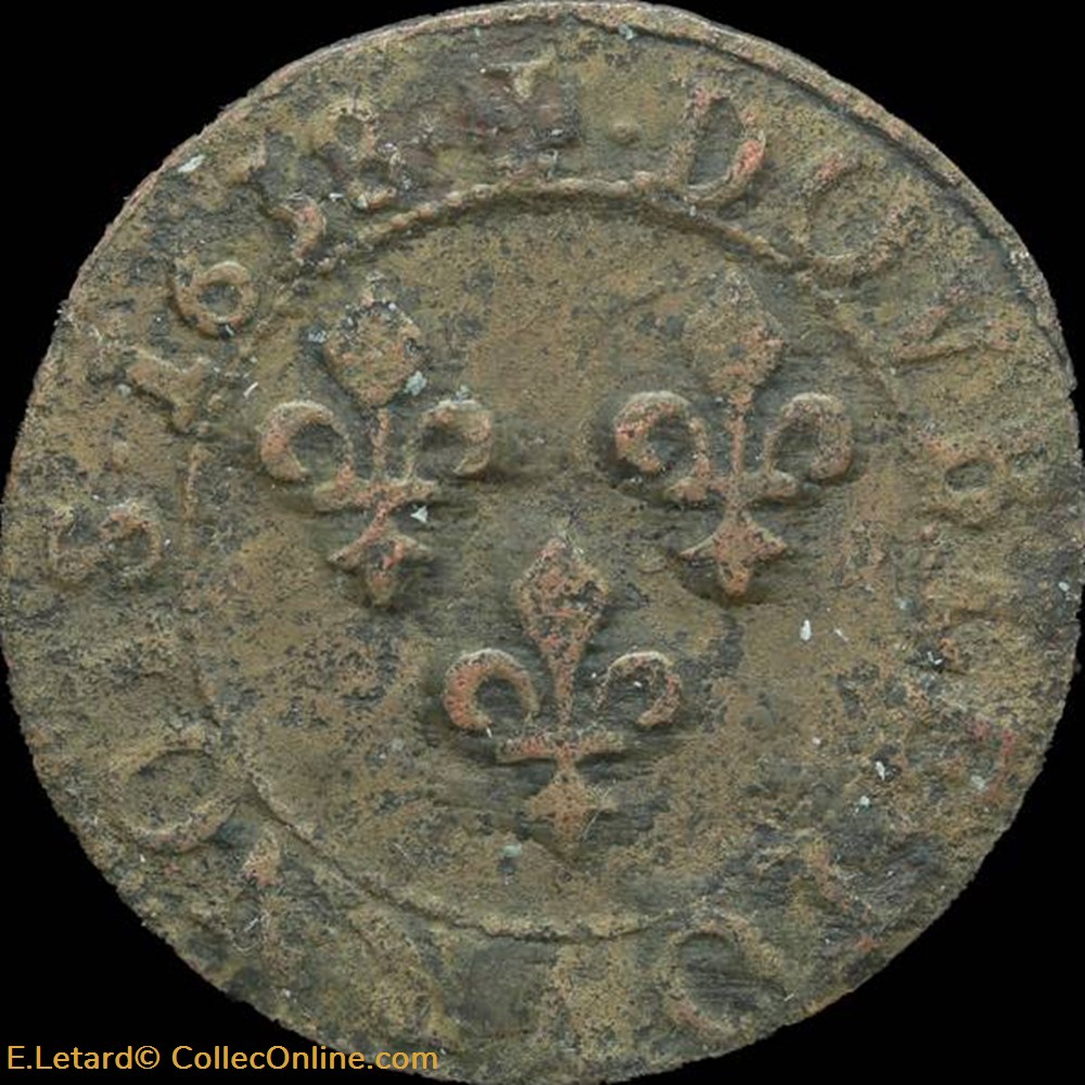 Louis XIII - Double Tournois de Troyes 1638 - CGKL.504 monnaies europe medievale a france royales louis xiii double tournois de troyes 1638 cgkl 504