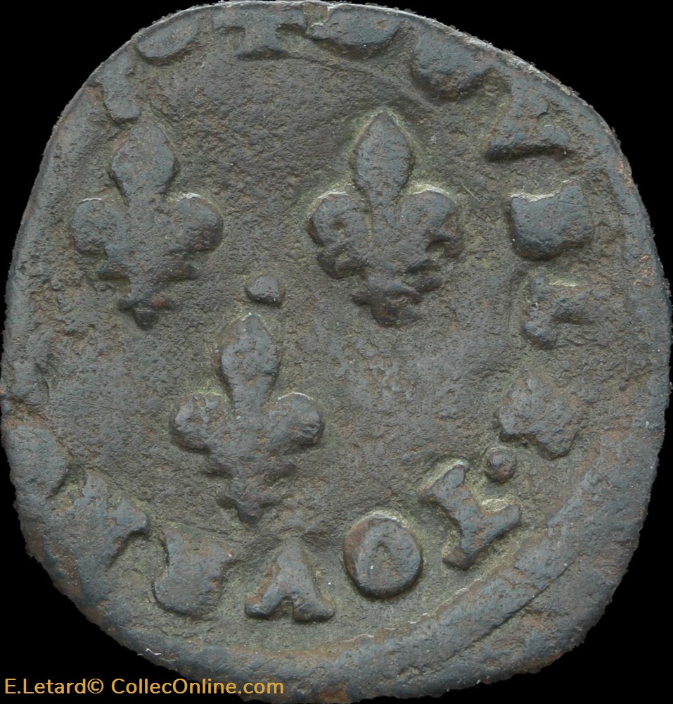 Henri III - Double Tournois 158x Nantes monnaies europe medievale france royales henri iii double tournois 158x nantes