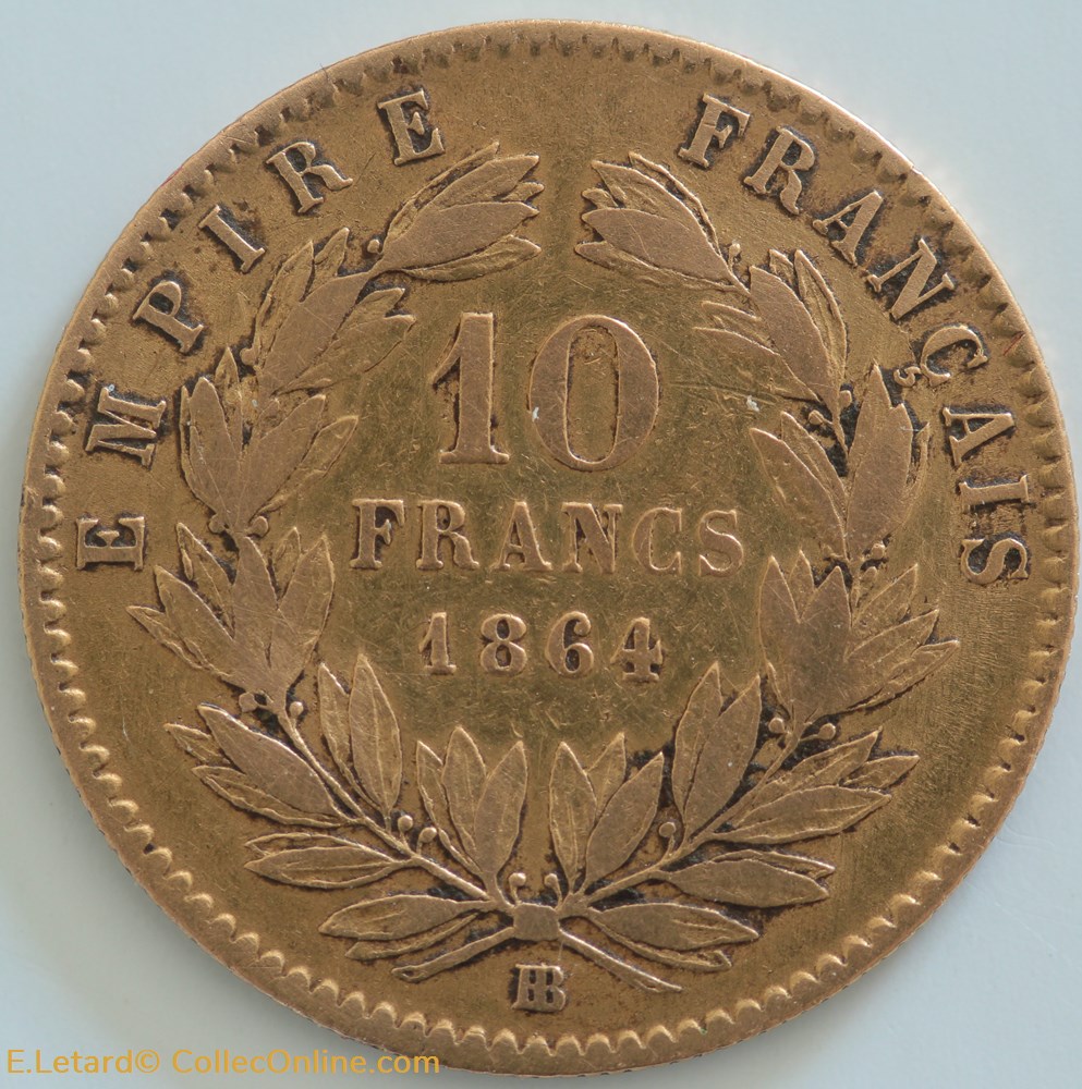 Napoléon III - 10 Francs Tête Laurée monnaies monde france napoleon iii 10 francs tete lauree