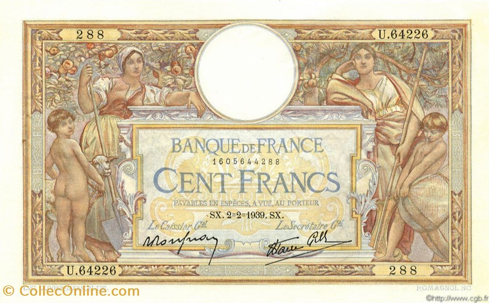 100 Francs Merson type 1906 modifié billets 100 francs merson type 1906 modifie