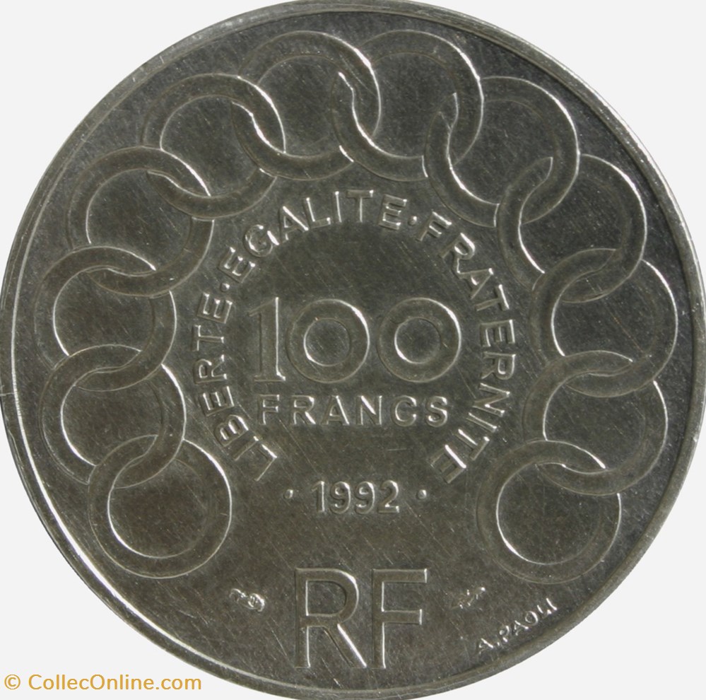 Cent francs Jean Monnet monnaies monde france cent francs jean monnet