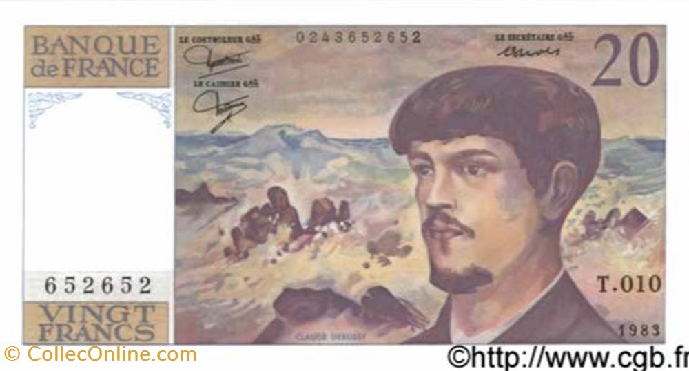 billets 20 francs debussy