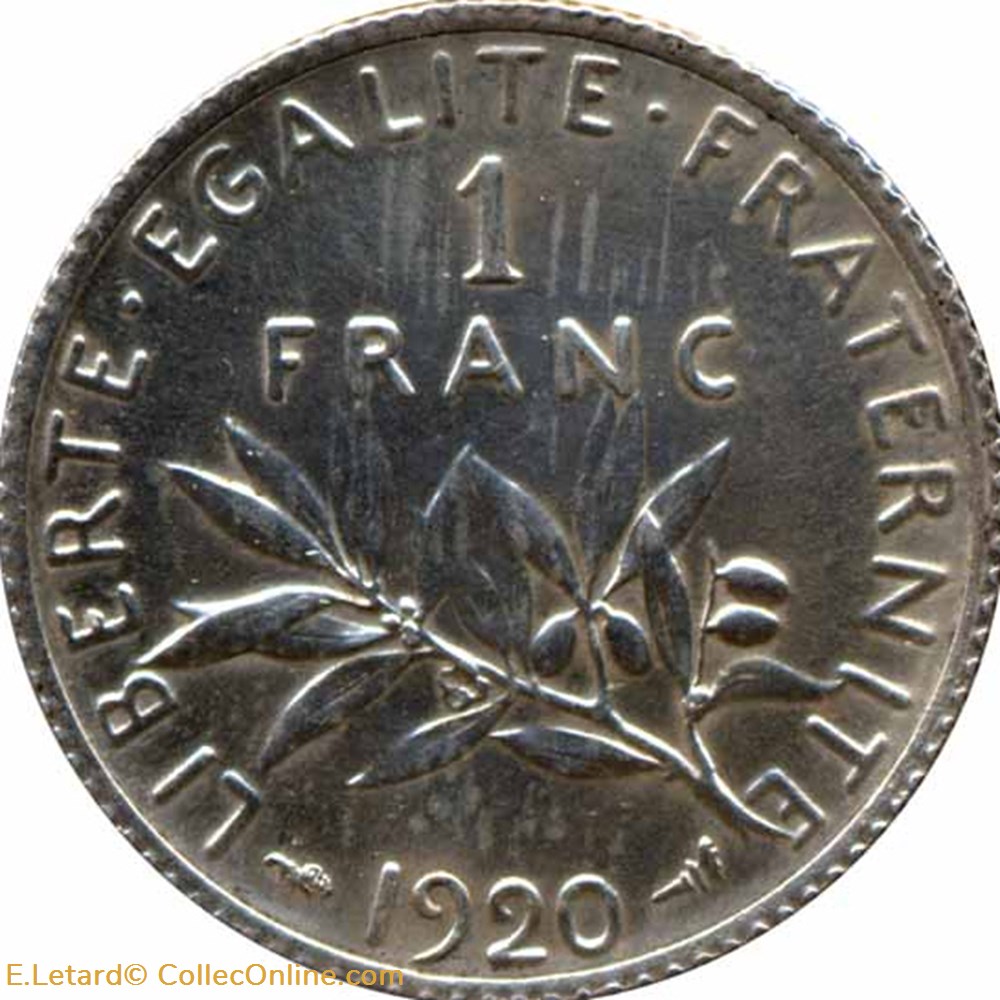 Un Franc Semeuse monnaies monde france un franc semeuse