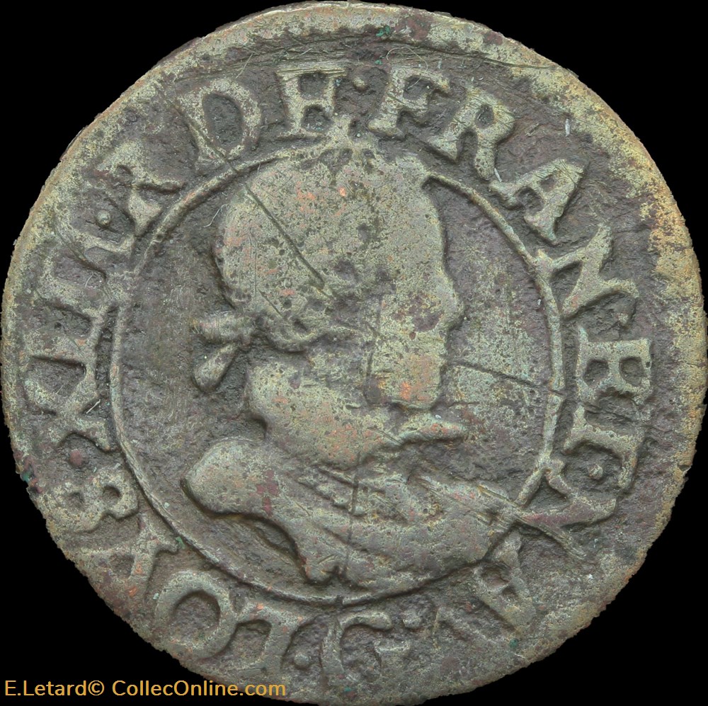 monnaies europe medievale a france royales louis xiii double tournois de poitiers type 2 1620 cgkl 412