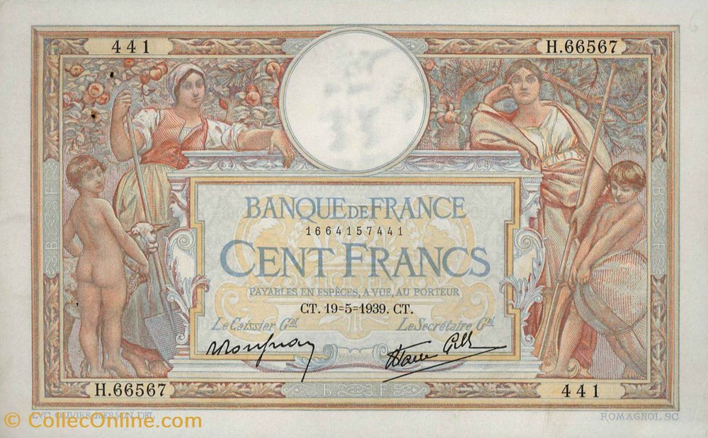 billets 100 francs merson sans lom