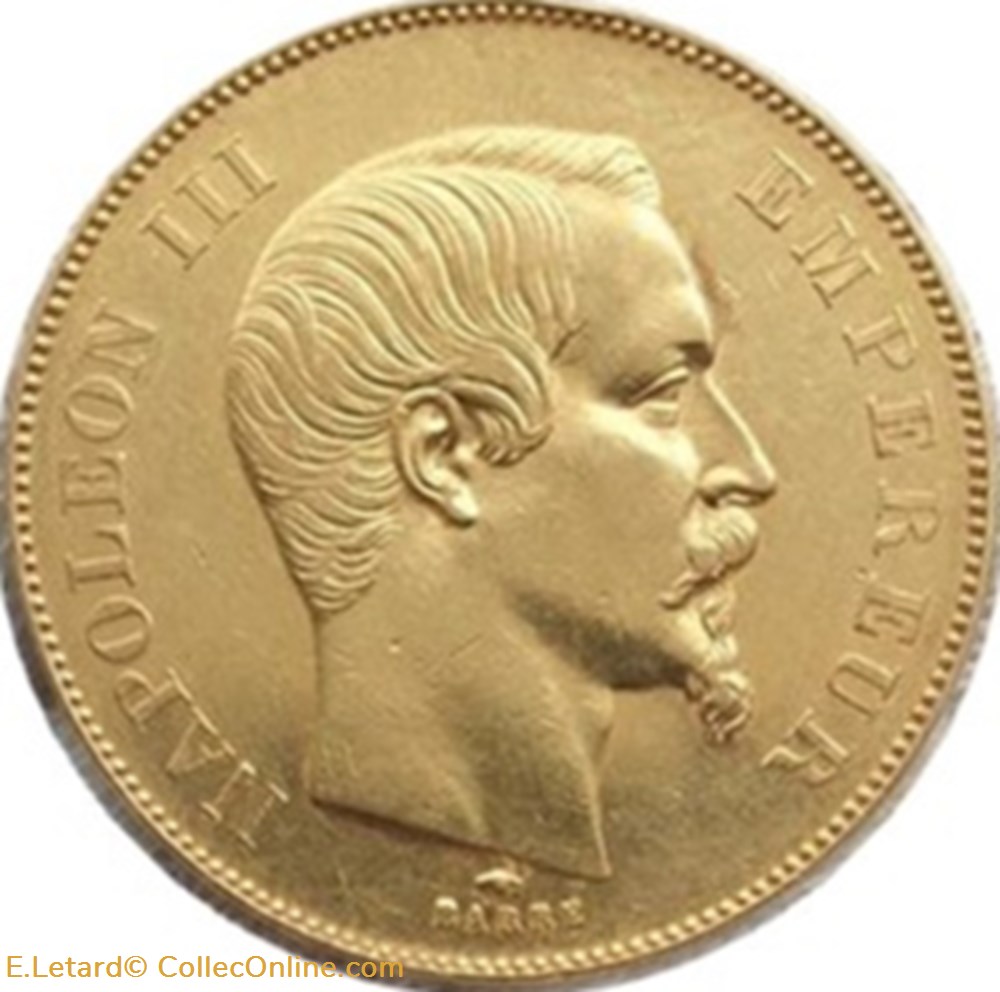 Napoléon III - 50 Francs Tête nue - 1857 A monnaies monde france napoleon iii 50 francs tete nue 1857 a