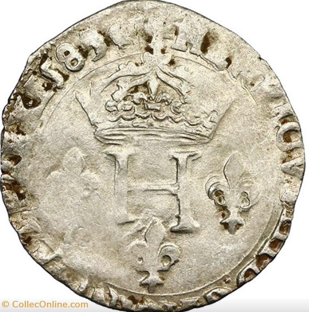 monnaies europe medievale france royales double sol parisis 1583 aix en provence