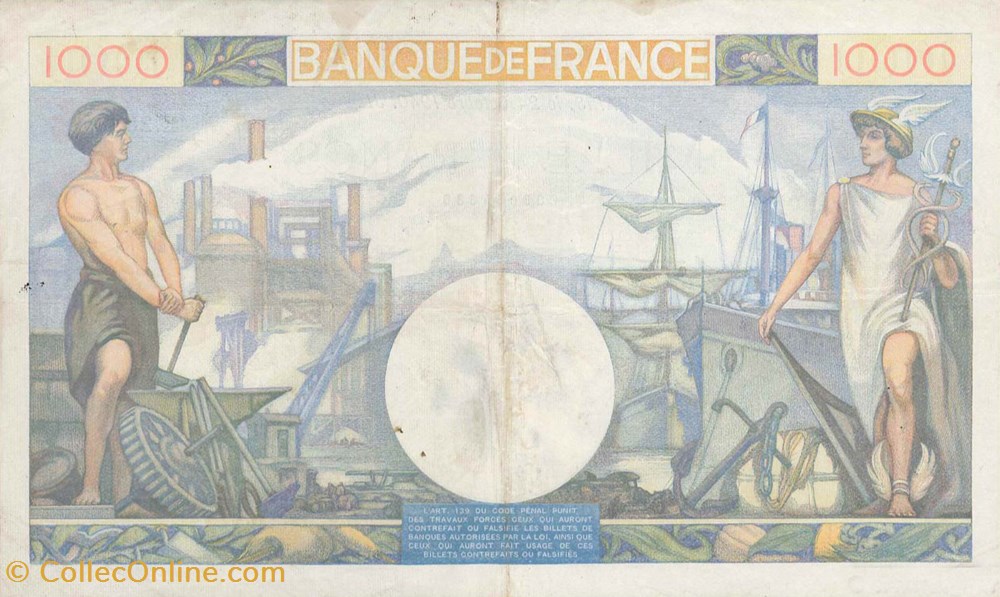 billets 1000 francs commerce et industrie