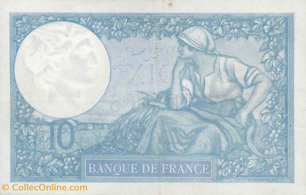 billets 10 francs minerve type modifie