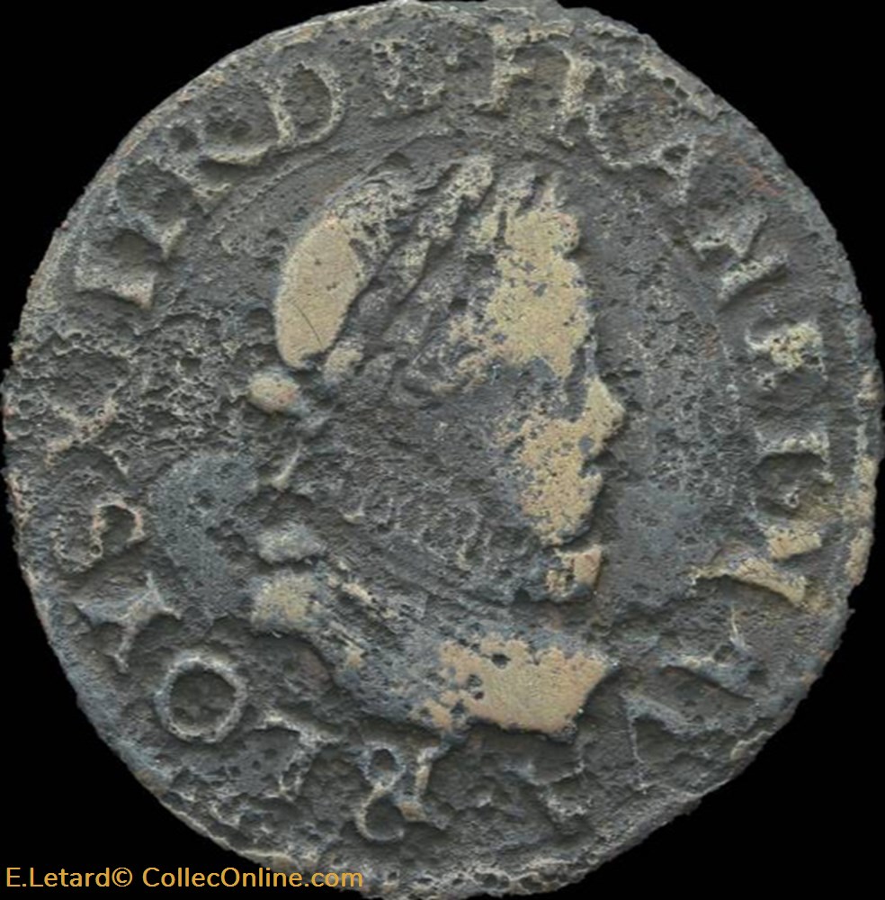 Louis XIII - Double Tournois d'Aix 1613 - CGKL.258 monnaies europe medievale france royales louis xiii double tournois aix 1613 cgkl 258