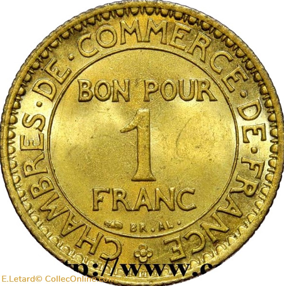 monnaies monde france un franc chambre du commerce