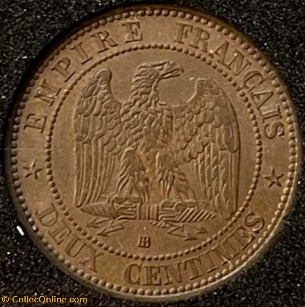 Deux Centimes Tête laurée - Buste provisoire 1861 BB monnaies monde france deux centimes tete lauree buste provisoire 1861 bb