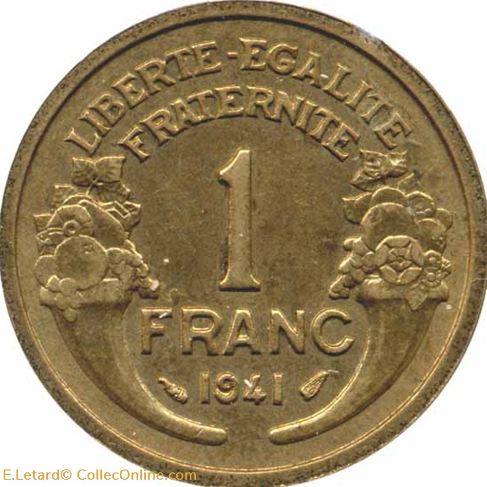 monnaies monde france un franc morlon