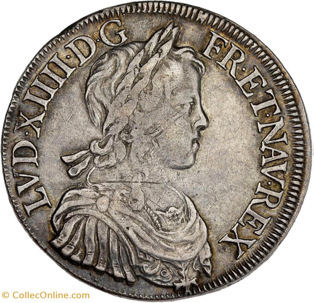 Ecu à la mèche longue - 1647 G monnaies europe medievale france royales ecu a la meche longue 1647 g