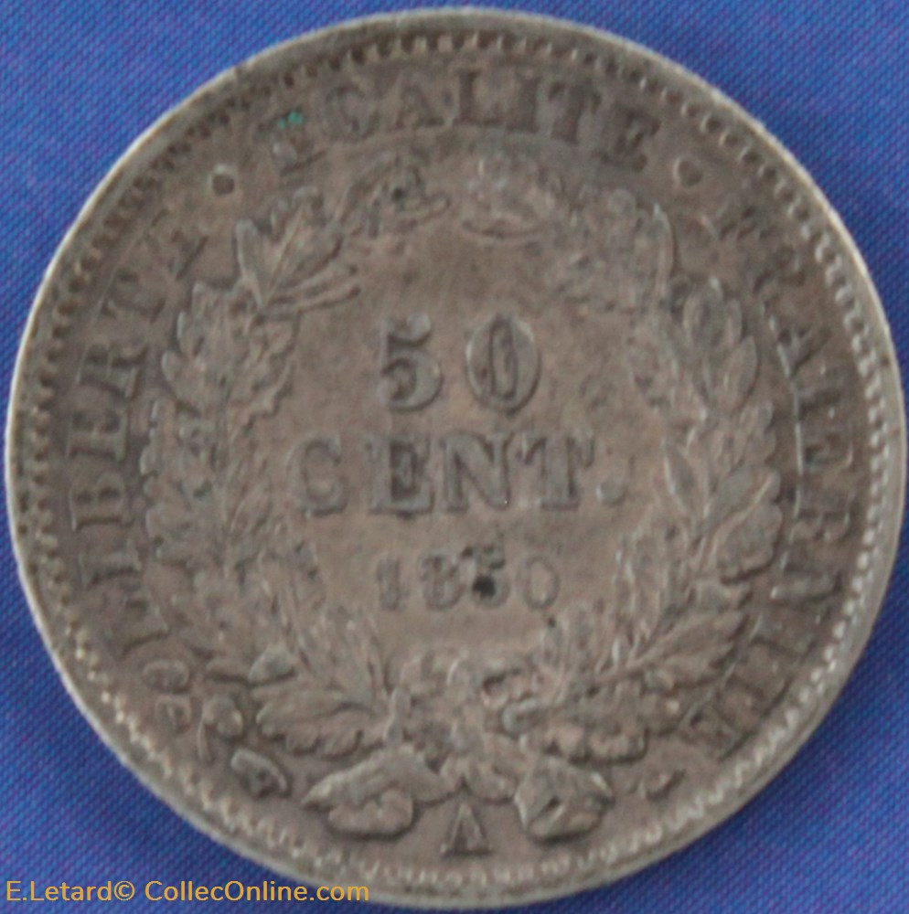 50 Centimes Cérès - 1850 A monnaies monde france 50 centimes ceres 1850 a
