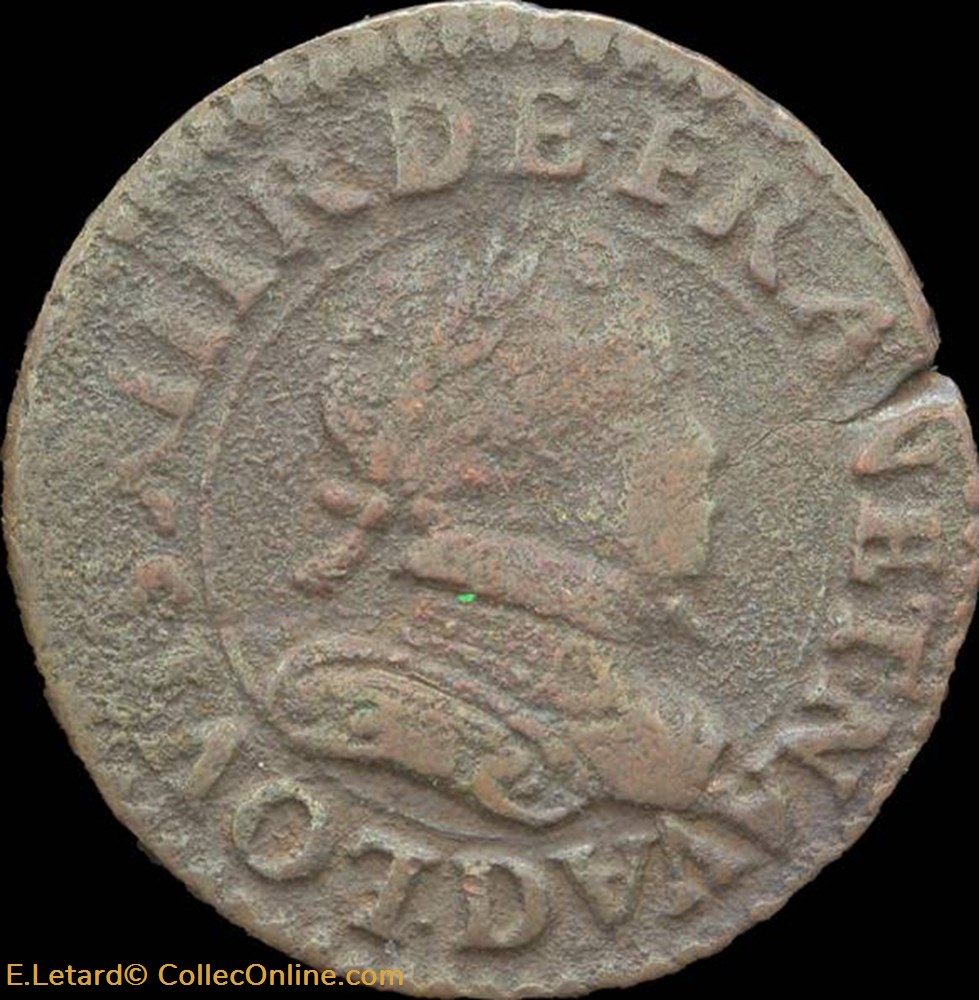 monnaies europe medievale a france royales louis xiii double tournois de lyon type 3 1614 cgkl 342