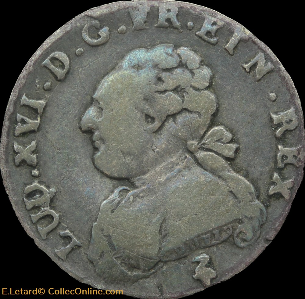 Vingtième d'écu au petit buste fort 1782 Paris monnaies europe medievale france royales vingtieme ecu au petit buste fort 1782 paris