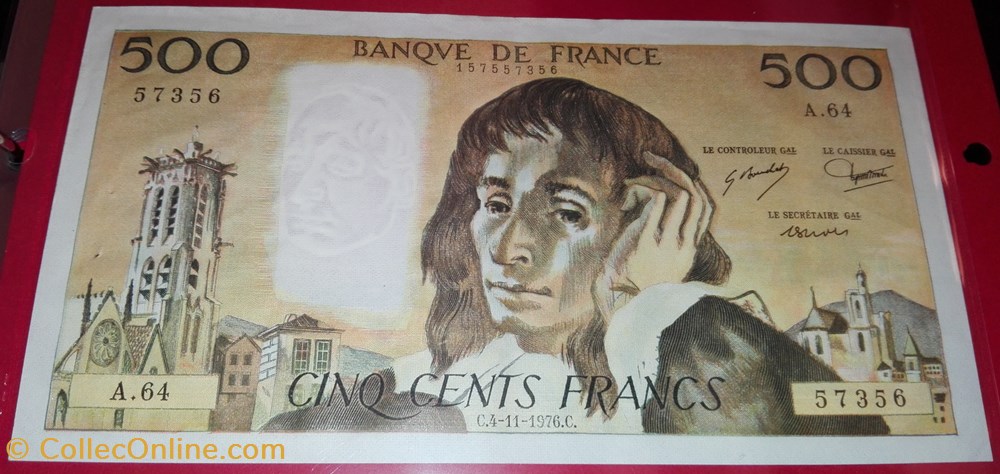 500 Francs Pascal billets 500 francs pascal