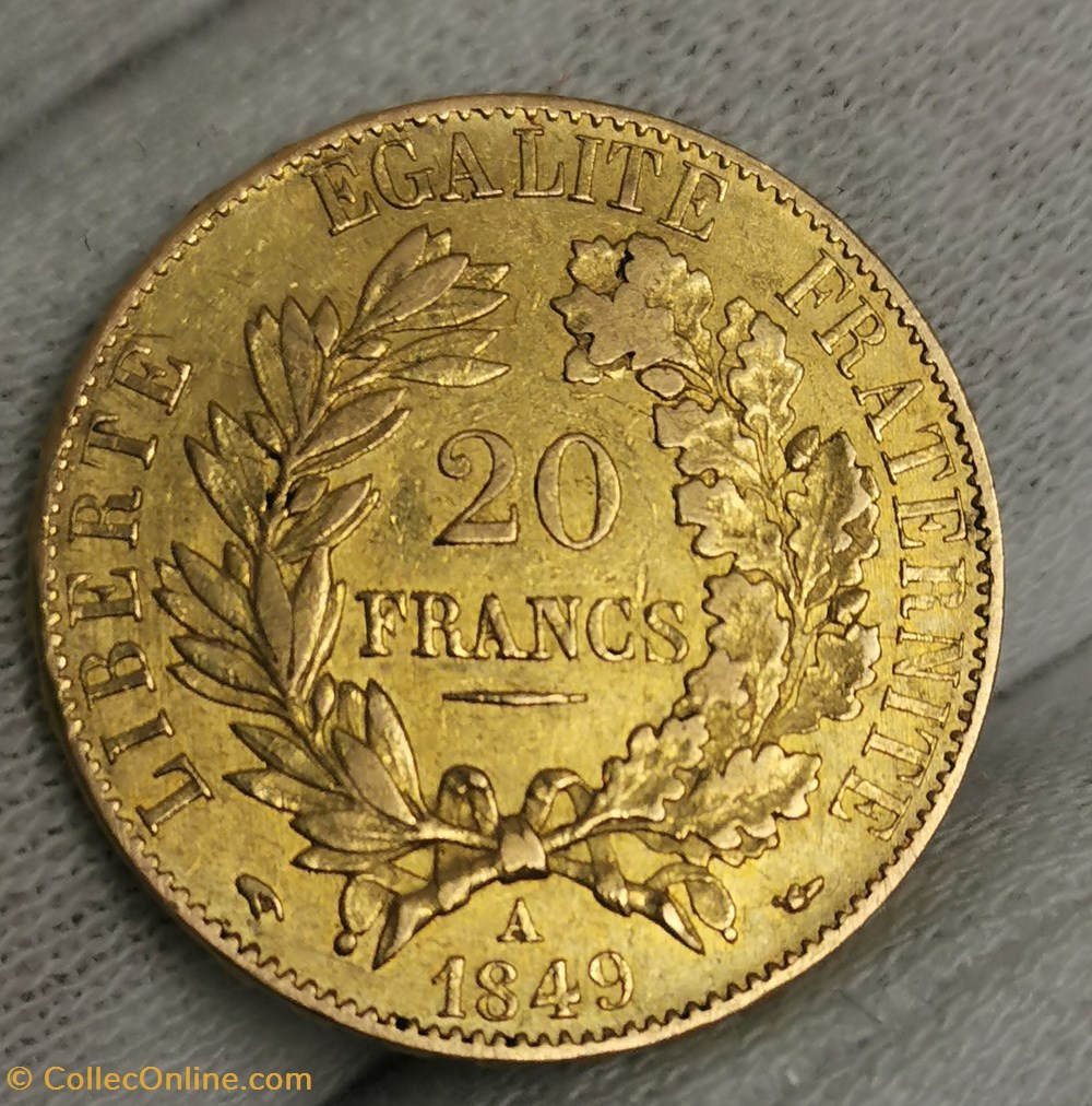 monnaies monde france seconde republique 20 francs ceres