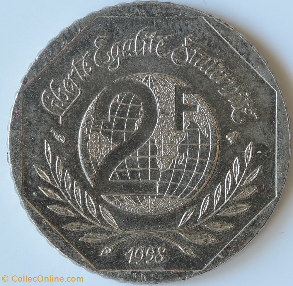 Deux Francs René Cassin monnaies monde france deux francs rene cassin