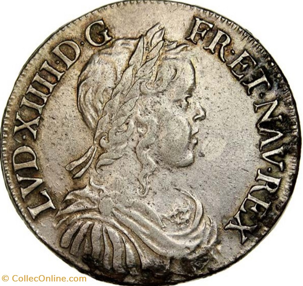 Demi écu à la mèche longue 1652 G monnaies europe medievale france royales demi ecu a la meche longue 1652 g