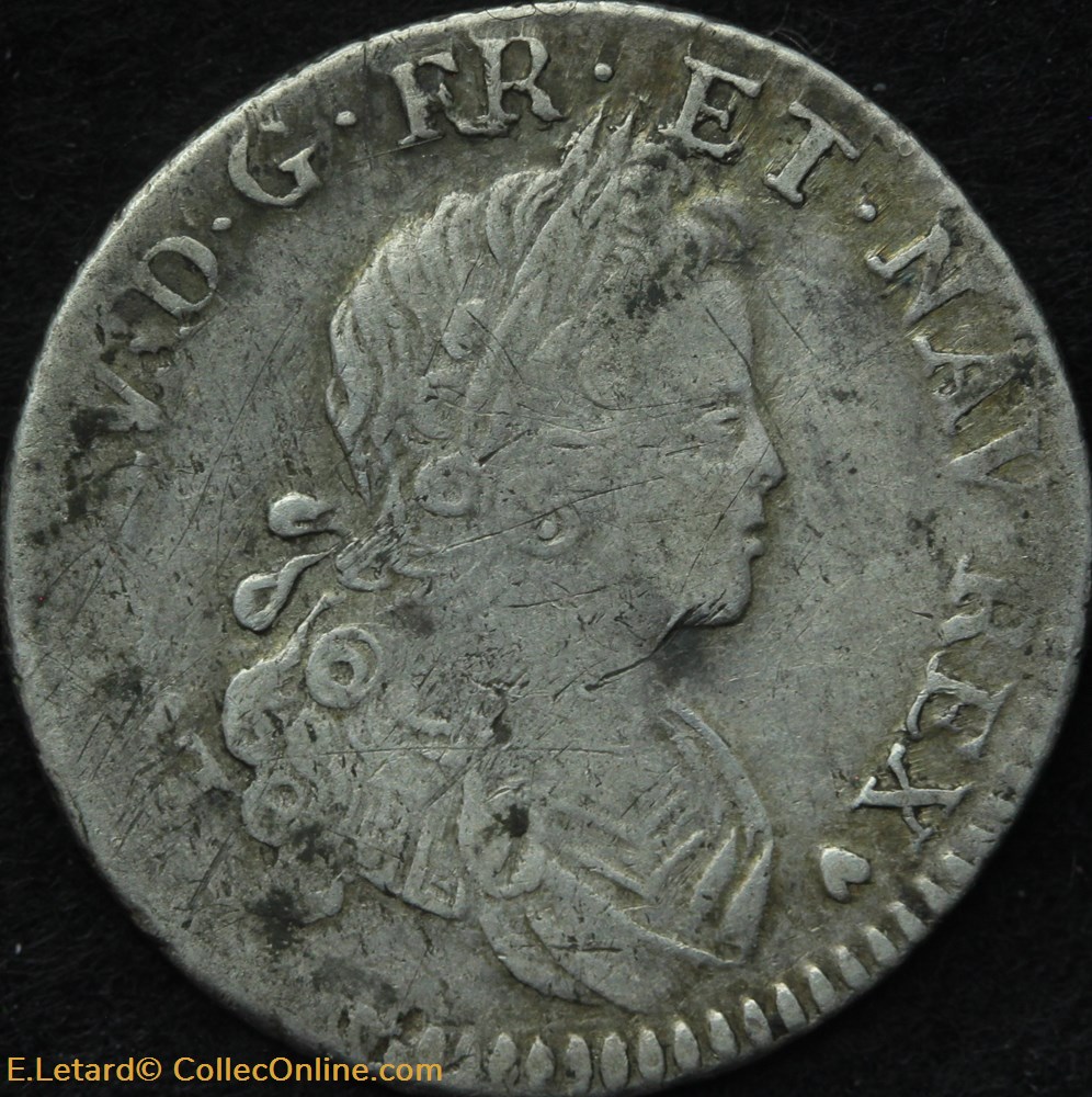 XX Sols de France-Navarre 1719 G monnaies europe medievale royales xx sols de france navarre 1719 g