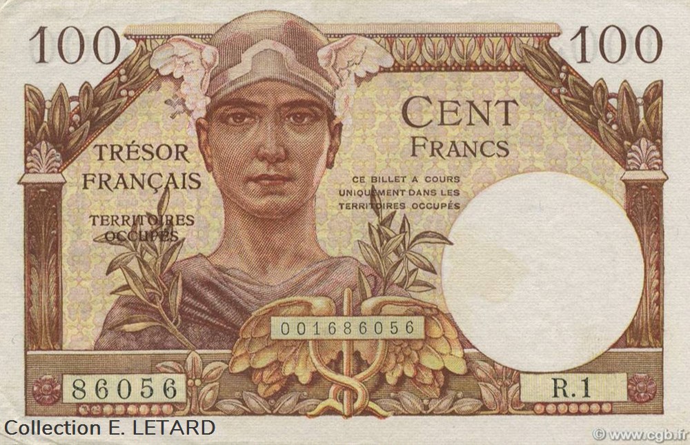 billets 100 francs tresor francais