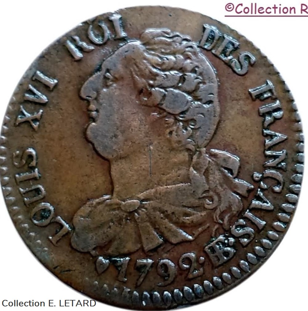 monnaies monde france constitution 6 deniers francais 1792 strasbourg