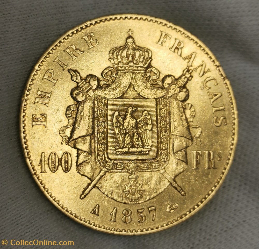 Napoléon III - 100 Francs Tête Nue monnaies monde france napoleon iii 100 francs tete nue