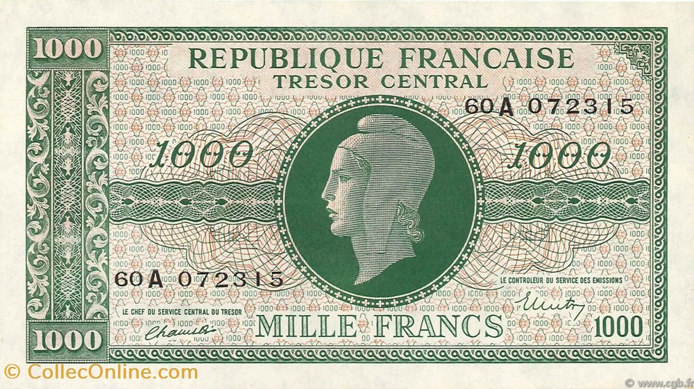 1000 Francs Marianne billets 1000 francs marianne