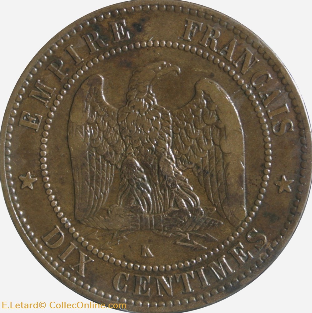 Napoléon III - 10 Centimes Tête nue - 1855 K monnaies monde france napoleon iii 10 centimes tete nue 1855 k