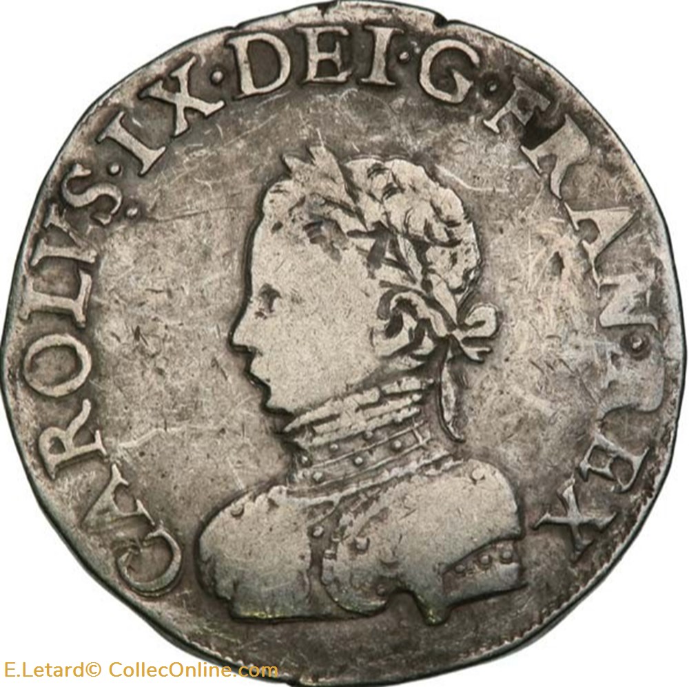 monnaies europe medievale france royales charles ix teston 1565 poitiers
