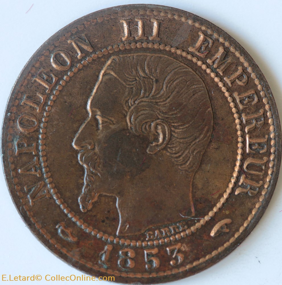 Un Centime Tête nue - 1853 A monnaies monde france un centime tete nue 1853 a